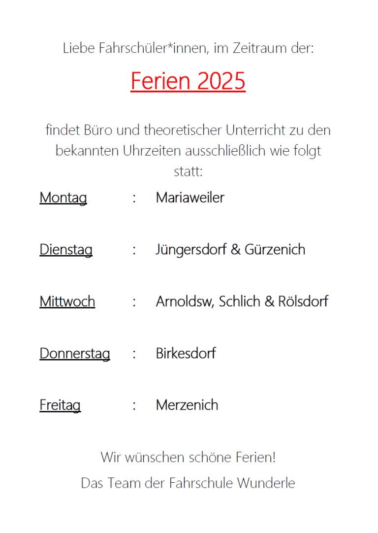 Öffnungszeiten