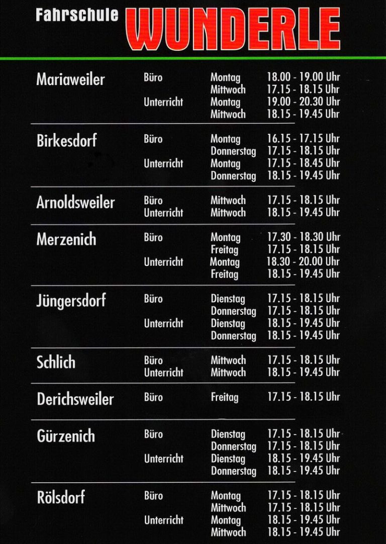 Öffnungszeiten