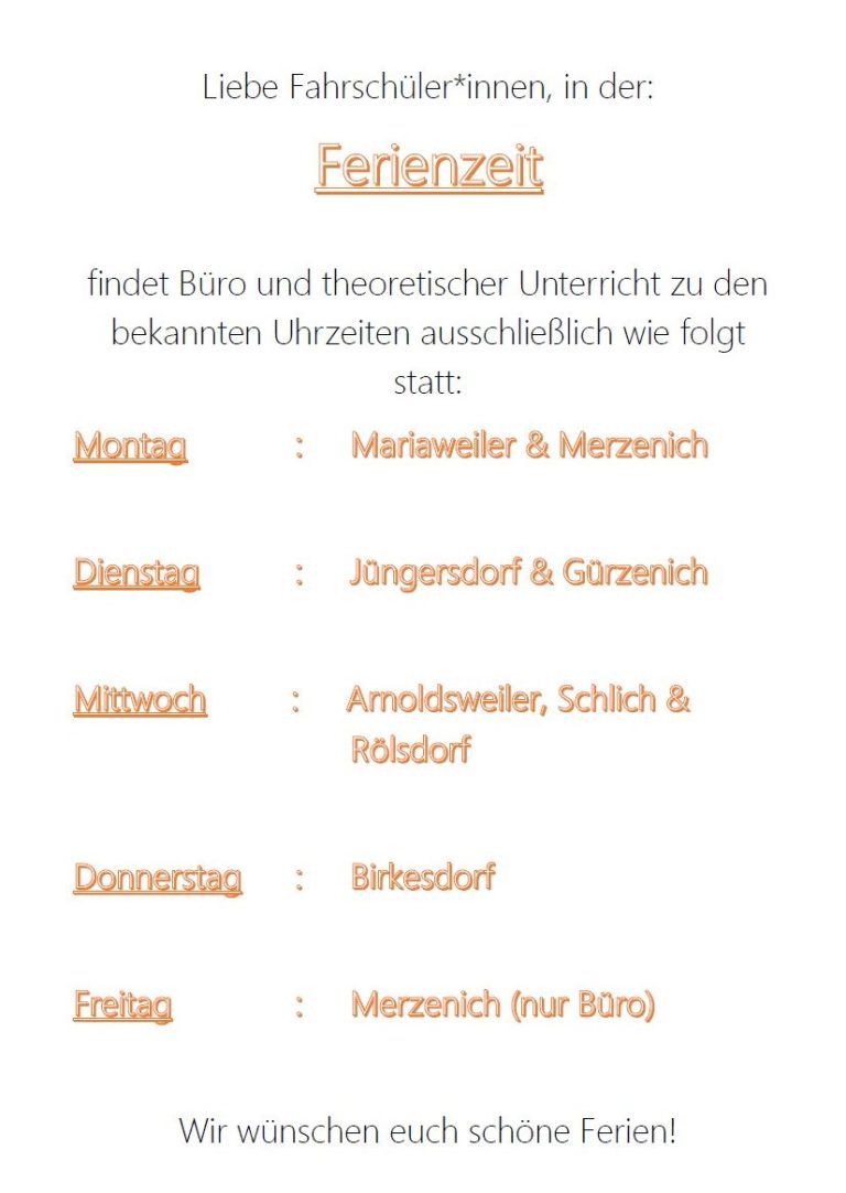 Öffnungszeiten