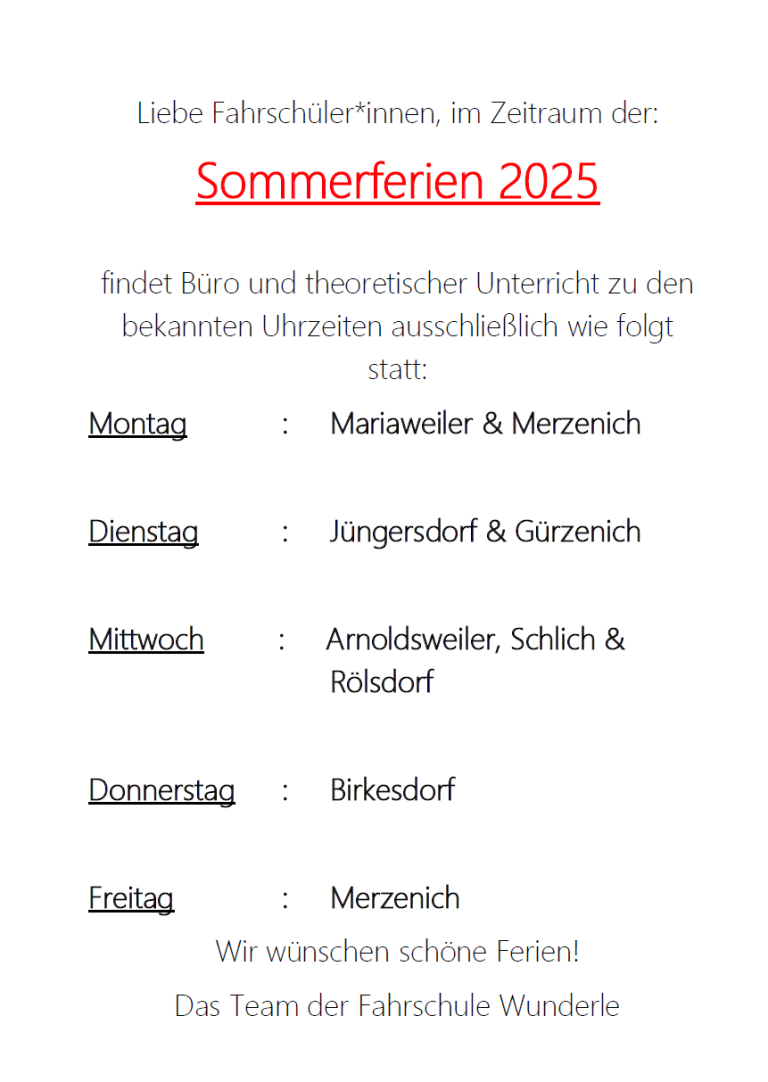 Öffnungszeiten